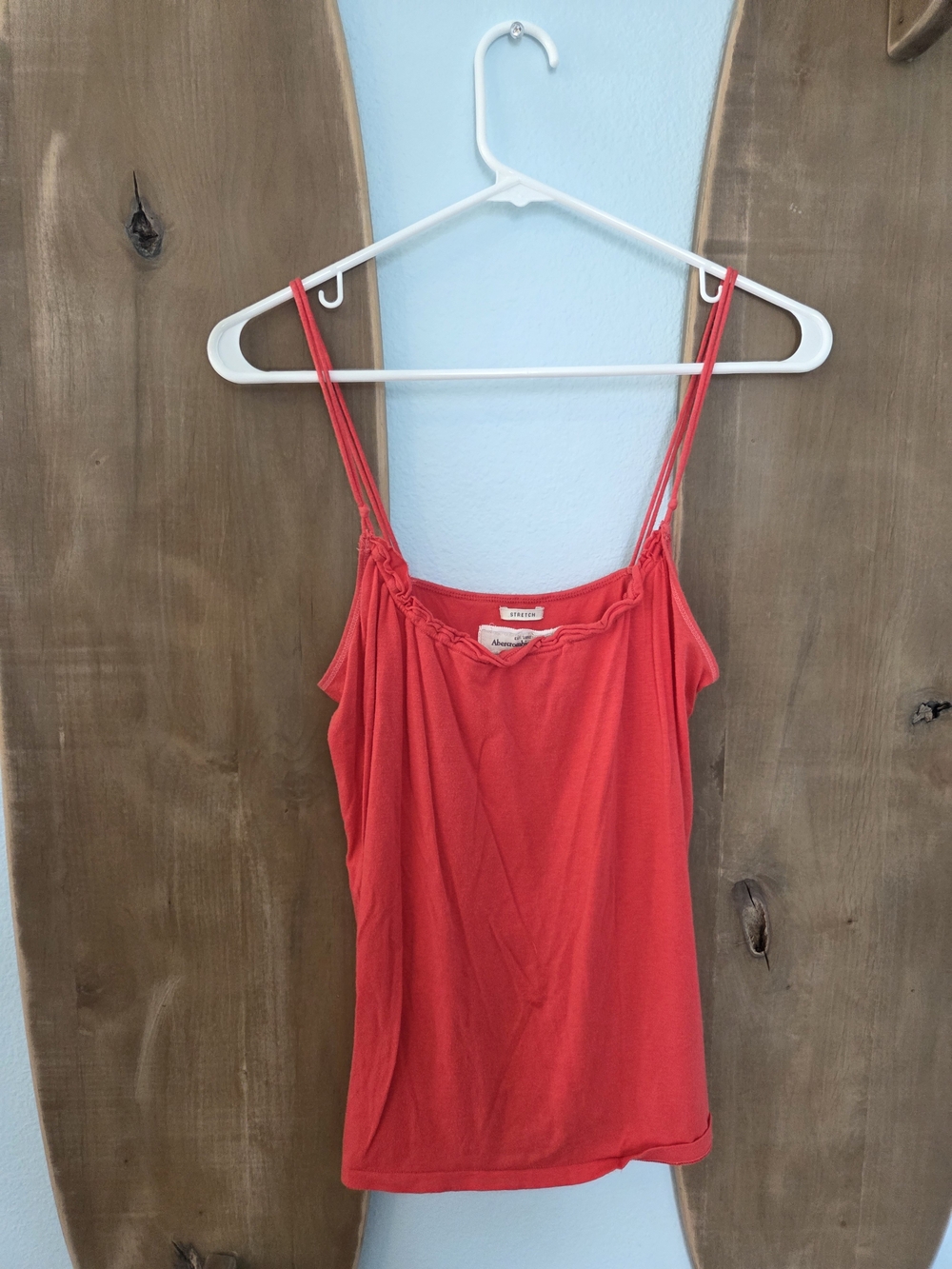 Abercrombie & Fitch Coral-Red Double Strap Tank Top